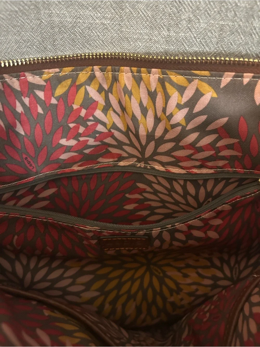 Lodis Chestnut Brown Leather Tote with Gold Accents